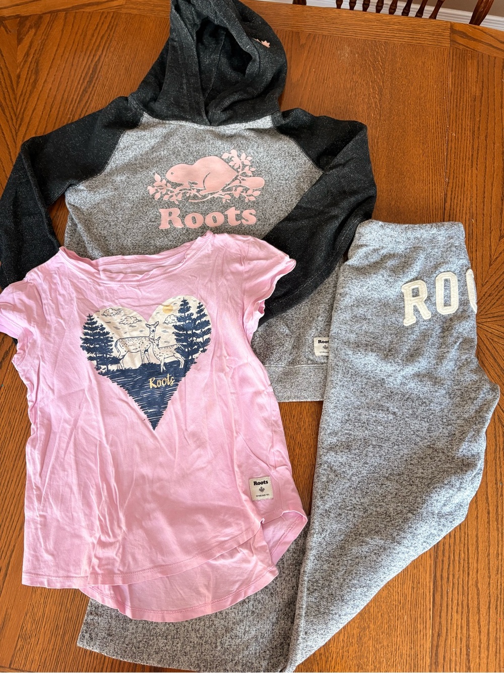 Roots Pink Graphic Tee with Grey Hoodie and Joggers